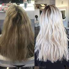 Michael Klomsue On Instagram Shadowed Her Roots To Eliminate That Highlight Line At Her Roots Then Brightened Up The Rest Of Her Hair Styles Blonde Hair Hair