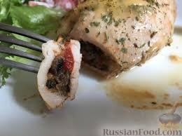 куриные рулетики с грибами и сыром в сливках в духовке Recept Rulety Iz Kurinogo File S Gribami I Pomidorami Na Russianfood Com