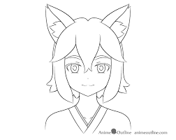 .anime drawing with colour | how to draw anime outline easy hello friends i had tried anime drawing outline with colour and its full tutorial is show in the above video the word anime is the japanese term for animation, which meansall forms of animated media. How To Draw An Anime Fox Girl Step By Step Animeoutline