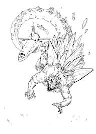 Space Godzilla Descends Line Art By Boper9 Coloring Pages Unicorn Coloring Pages Horse Coloring Pages