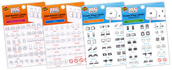 Iconsticky Wall Light Switch Power Plug Labels