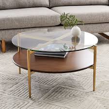 West Elm Mid Century Art Display Round Coffee Table Display Coffee Table Round Walnut Coffee Table West Elm Coffee Table