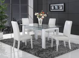 Contemporary White Solid Wood Glass Metal Dining Table Furniture Dining Table Global Furniture Dining Table