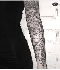 Black And Grey Sleeve Filler Pin By Christina Martin On Tattoo Tattoos Leg Tattoos Floral Tattoo Sleeve
