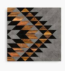 Urban Tribal Pattern No 5 Aztec Concrete And Wood Canvas Print By Zoltan Ratko Wood Canvas Wood Canvas Print Tribal Pattern