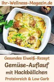 Gemuse Auflauf Mit Hackballchen Eiweissreiches Low Carb Rezept Rezepte Low Carb Abendessen Rezepte Low Carb Rezepte