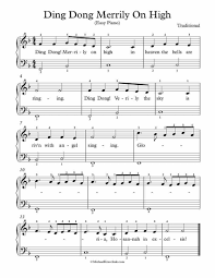 Easy Piano Arrangement For Ding Dong Merrily On High Piano Music Sheet Music Music Lessons