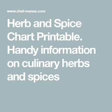 Herb And Spice Chart Printable Handy Information On