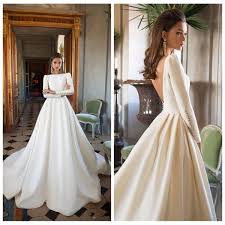 Wholesale Wedding Dress Outlet Wedding Dress Stores And Wedding Dresses Lace On Dhga Long Sleeve Satin Wedding Dress Elegant Bridal Gown Wedding Dresses Satin