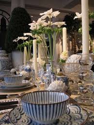 Crystal And Blue Table Setting White Table Settings Table Settings Beautiful Table Settings