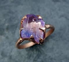 Raw Tanzanite Crystal Rose Gold Ring Rough Uncut Gemstone Etsy Discount Jewelry Beautiful Jewelry Jewelry