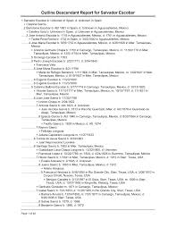 Outline Descendant Report for Salvador Escobar