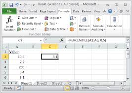 Ms Excel How To Use The Percentile Function Ws