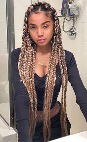 Black And Blue Box Braids On Light Skin Follow Me Beauty Obsessed For More Nail Ideas Box Braids Hairstyles Braided Hairstyles Hair Styles