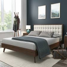 Corrigan Studio Abril Upholstered Platform Bed Color Beige Size Queen In 2020 Upholstered Platform Bed Small Bedroom Modern Bedroom