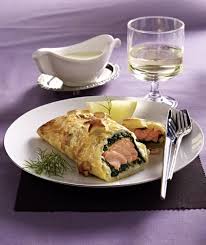 Koulibiac In Blatterteig Gebackener Lachs Mit Spinat Rezept Lecker Rezepte Lachs Spinat Lachs Im Blatterteig