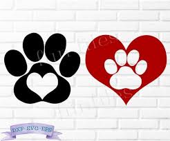 Paw Print Svg Paw Heart Svg Dxf Eps Adopt T Shirt Shirt Etsy Pet Paw Print Paw Print Animal Line Drawings