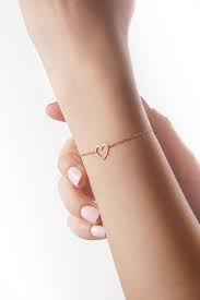Gold Dainty Heart Charm 9k 14k 18k Rose Gold Bracelet Solid Etsy Gold Heart Bracelet Heart Bracelet Ankle Bracelets