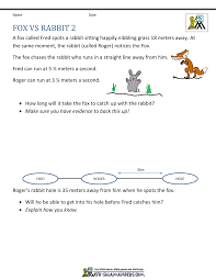 5th Grade Math Problems Fox Vs Rabbit 2 4th Grade Math Worksheets Math Worksheets 4th Grade Math