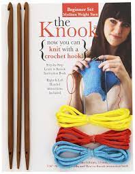 Peg & stick loom weaving; The Knook Beginner Set Medium Weight Yarn Now You Can Knit With A Crochet Hook Amazon De Leisure Arts Fremdsprachige Bucher