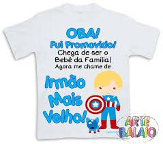Camiseta Promovida A Irmã Mais Velha Irmao Promovido Capitao America Camisetas Fofas Frases Para Camisetas Irmaos