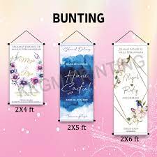 Bajet perkahwinan untuk majlis nikah, sanding dan tandang. Bunting Perkahwinan Design