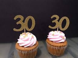 30th Birthday Table Decorations For Her 30th Birthday Cupcake Toppers 12 Ct Glitter 30th Birthday Etsy 30th Birthday Cupcakes 30th Birthday Table Decor 30th Birthday