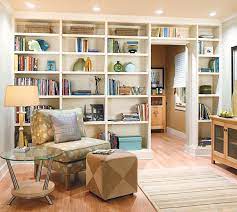 This plan would show the actual front view of what the finished shelves would look like complete but with no books in them. Built In Bookcases Woodworking Project Woodsmith Plans