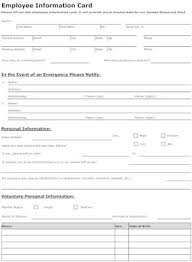 222.9 kb ) for free. Free Sample Employee Information Sheet