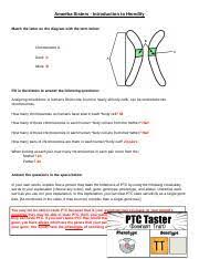 Explore dna structure/function, chromosomes, genes, and traits and how this relates to heredity! In This Explanation You Can Treat Ptc Taste Sensitivity As A Single Gene Trait Course Hero