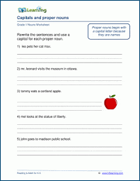 Here's a worksheet that helps kids sort out the difference between common and proper nouns. Proper Nouns Capital Letters Worksheets K5 Learning