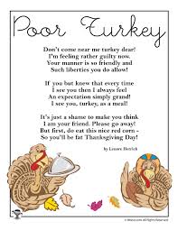 Poor Turkey Thanksgiving Poem Woo Jr Kids Activities