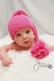 Newborn Baby Pink Elf Hat Baby Elf Hat Baby Hats Knitting Baby Knitting