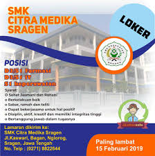 Calon mahasiswa, pahami ketentuan snmptn, utbk serta sbmptn ini. Lokersolo Lowongan Kerja Smk Citra Medika Sragen Facebook