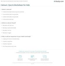 The kid's health quiz is a fun quiz with a special focus on the kid's health… Calcium Quiz Worksheet For Kids Study Com