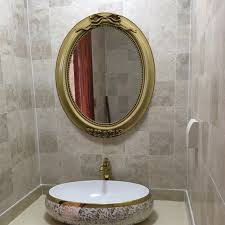 Although the mirror is still designed in rectangle, the size of the mirror here comes in much larger look. 40cmx49cm European Antique Bathroom Mirror Decoration Wall Toilet Mirror Wash Basin Bath Wall Decorative Mirror For Living Room Bath Mirrors Aliexpress