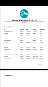 A List Of Debbie Macomber Books Blossom Street Series In Order To Read Debbie Macomber Book Debbie Macomber Book List Debbie Macomber