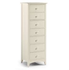A chest of drawers is an indispensable piece of furniture in the bedroom because it gives you the option of neatly storing folded clothes, spare bedding and more. Aspen White 7 Drawer Tall Narrow Chest For Sale In The Uk Oak Furniture Uk