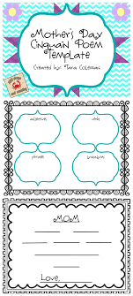Mom Cinquain Template Mothers Day Poems Cinquain Teacher Activities