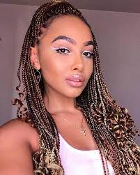 Black Woman Wearing Blonde Braids Box Braids Styling Blonde Braids Box Braids Hairstyles