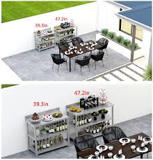 If you're looking to add some flair to your outdoor kitchen, explore the option of stainless steel outdoor kitchen cabinets. Buy Heavy Duty Free Standing Stainless Steel Commercial Restaurant Kitchen Work Table Prep Utility Workbench With Double Storage Shelves Rack Indoor Outdoor 39 3in Online In Poland B0932r4scy