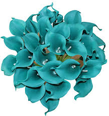 Find great deals on ebay for artificial turquoise flowers. Aliersa 10 Heads Mini Calla Lily Bridal Wedding Bouquet Real Touch Flower Bouquets Dark Teal Pricepulse