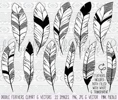 Doodle Feather Clipart And Vectors Feather Drawing Art Clipart Feather Clip Art