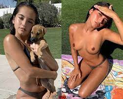 Isabela Merced Topless Nude Sunbathing