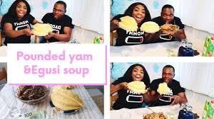 Pounded yam and egusi soup. Pounded Yam And Egusi Soup Challenge Africa Food Nigeria Food Youtube