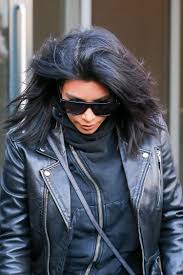 Kim kardashian pours curves into clingy black knit dress. Brunette Hair Inspiration Kim Kardashian S Blue Black Hue Glamour