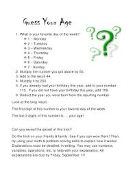 Jayne eiben reports on the ubiquitous weight guessing game seen. Guess Your Age