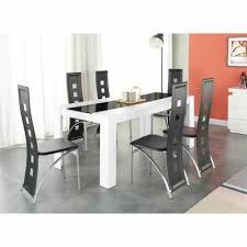 Damia Ensemble Table A Manger 6 A 8 Personnes 6 Chaises Contemporain Blanc Et Verre Trempe Noir L 180 X L 90 Cm Chaise Contemporaine Table A Manger Noire Table A Manger