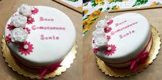 Per Il Compleanno Di Sonia Eleganza Ma Semplicita Pasta Di Zucchero Compleanno