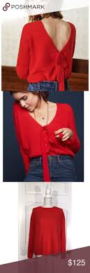 Sezane Cassie Jumper Two Way Red Sweater Lace Up Lace Sweater Red Sweaters Sezane